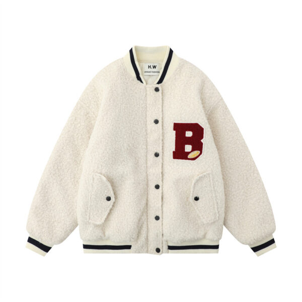 Lamb Wool Baseball Uniform Cotton Clothes Men - Image 3