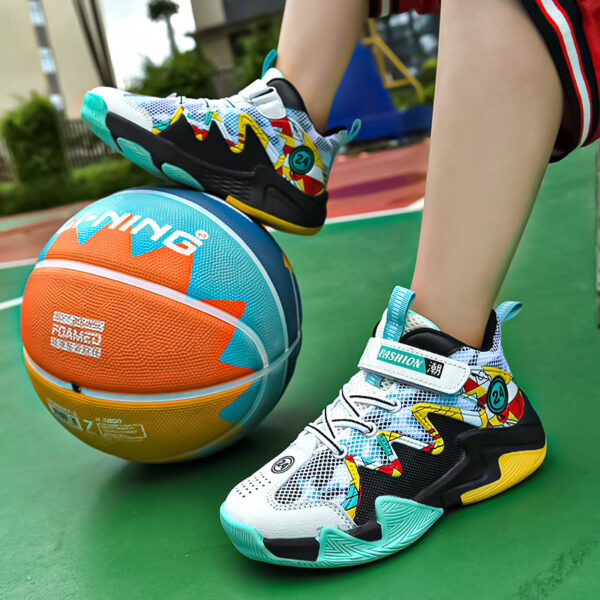 Boys' Basketball Mesh Breathable And Wear-resistant Shoes - Image 2