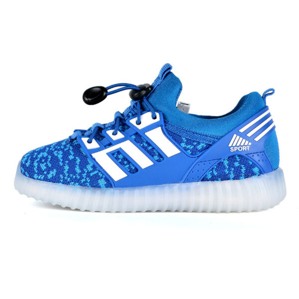 Rechargeable Luminous Shoes Children Shoes USB Colorful Flying Woven Light Shoes - Image 4