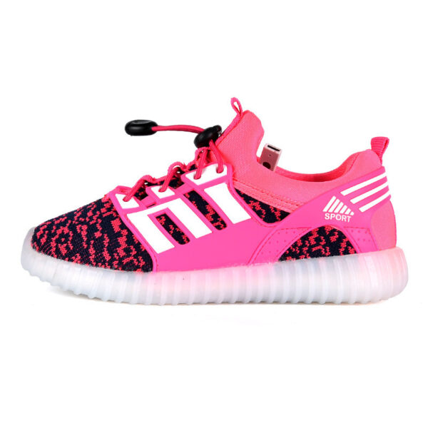 Rechargeable Luminous Shoes Children Shoes USB Colorful Flying Woven Light Shoes - Image 9