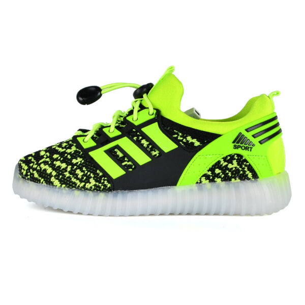 Rechargeable Luminous Shoes Children Shoes USB Colorful Flying Woven Light Shoes - Image 3