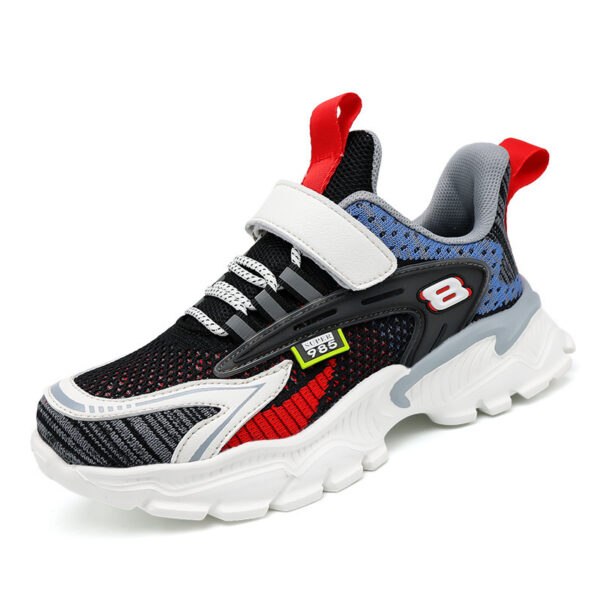 Mesh Breathable Children's Net Shoes, Big Children's Light Running Shoes, Elementary School Students Flying Woven Sports Shoes - Image 5