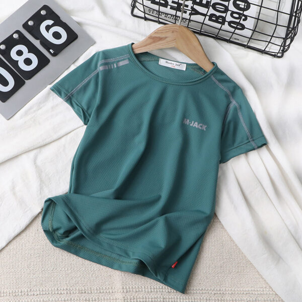 Small And Medium-sized Children's Round Neck Mesh Comfortable Half-sleeved Blouse - Image 4
