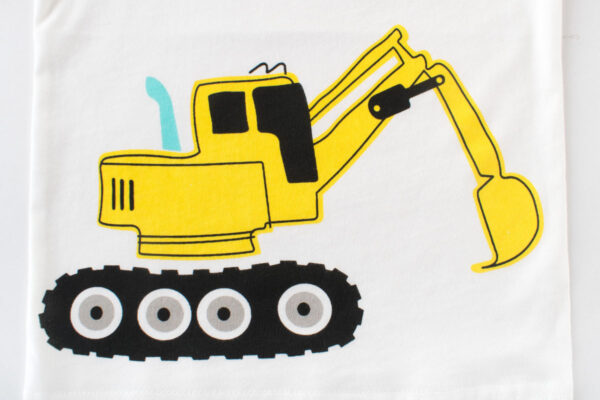 Korean Version of The Excavator Print Boys Short Sleeve - Image 3