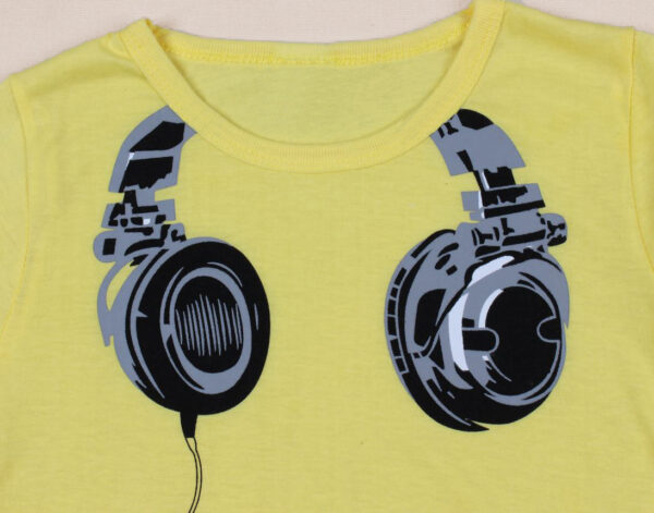 Children's Short-sleeved T-shirt With Earplugs Pattern - Image 3