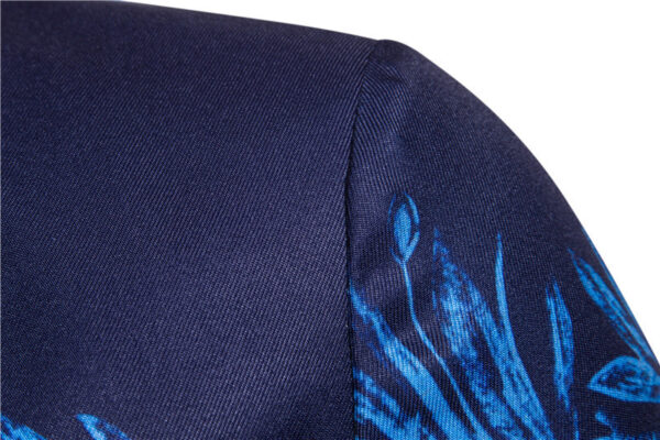 Men's European Size One Button Suit Red And Blue Flower Digital Printing - Image 6