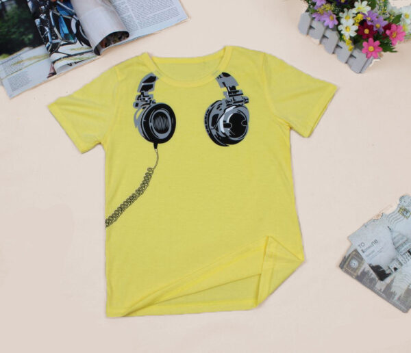 Children's Short-sleeved T-shirt With Earplugs Pattern - Image 2